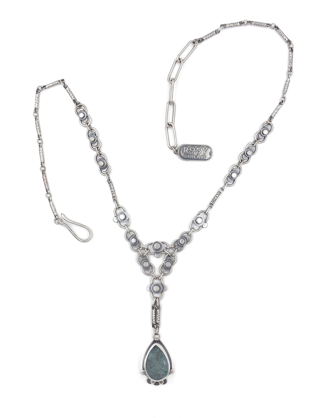 Autumn Lace Necklace- Petite Aquamarine