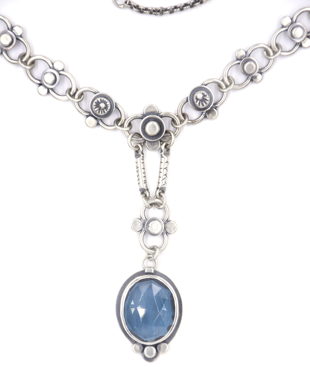Autumn Lace Necklace- London Blue Topaz