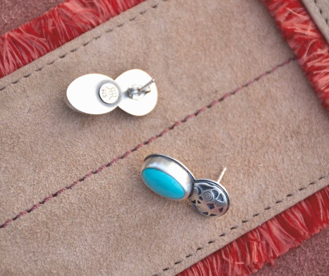 Honor Earrings - Kingman Turquoise Ovals