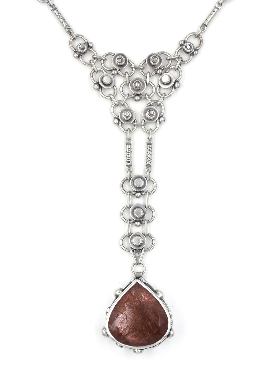 Autumn Lace Necklace- Rusty Rutilated Quartz