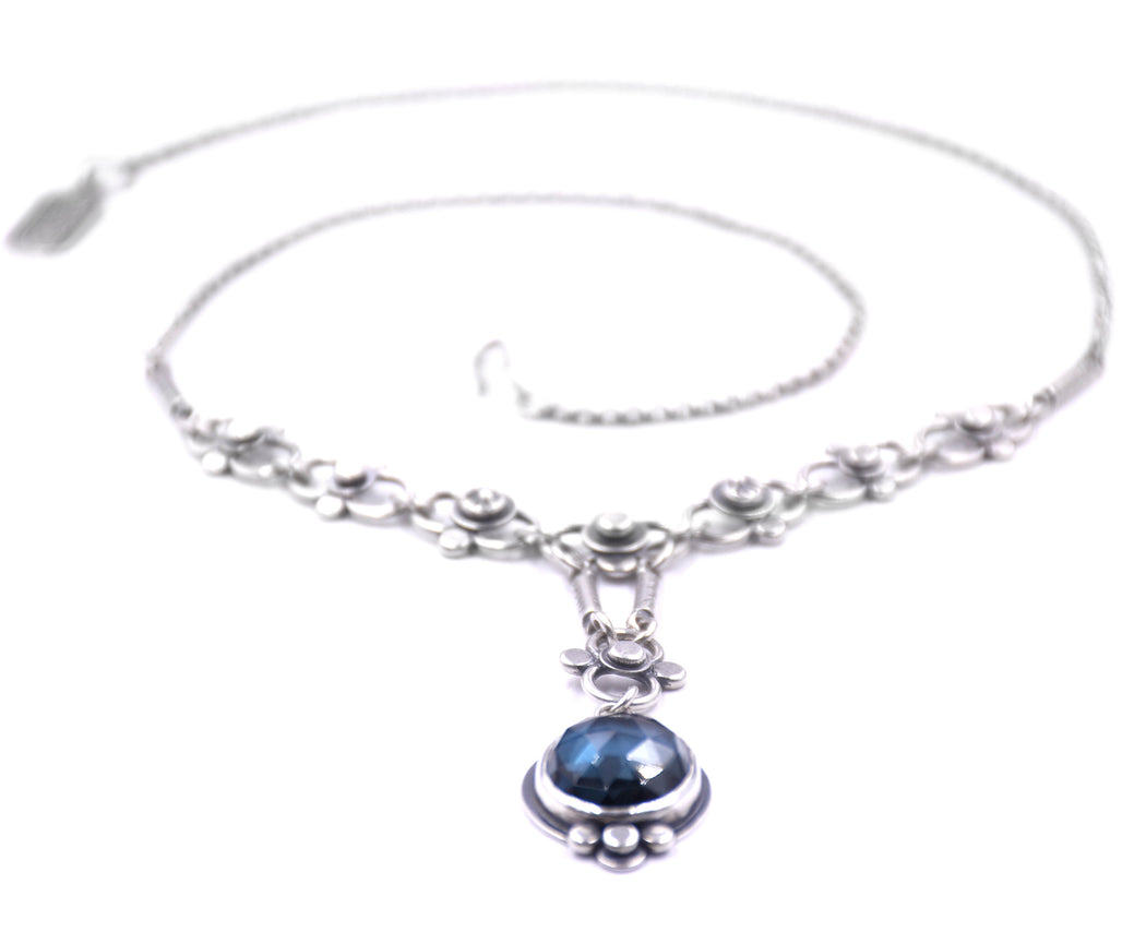 Autumn Lace Necklace- London Blue Topaz