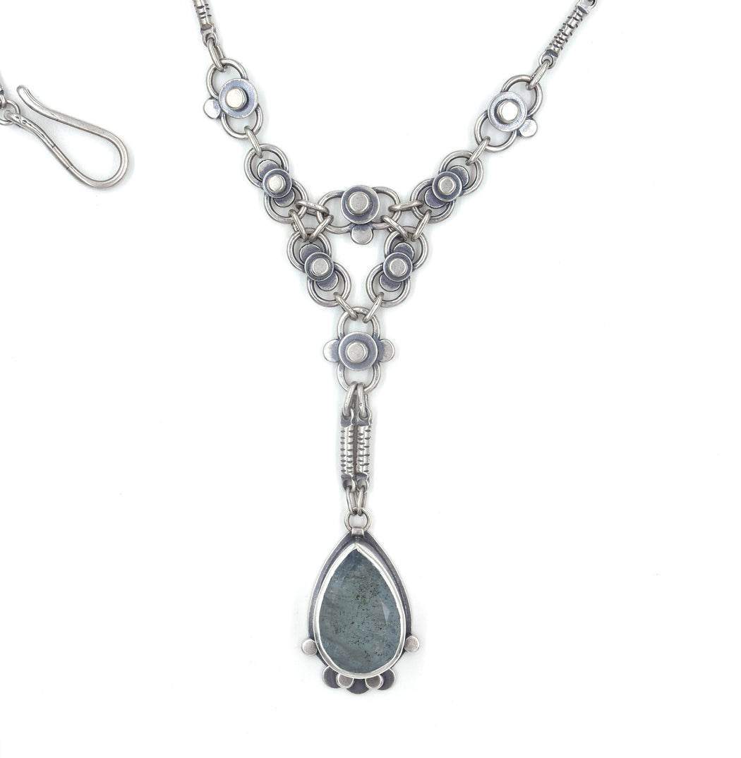 Autumn Lace Necklace- Petite Aquamarine