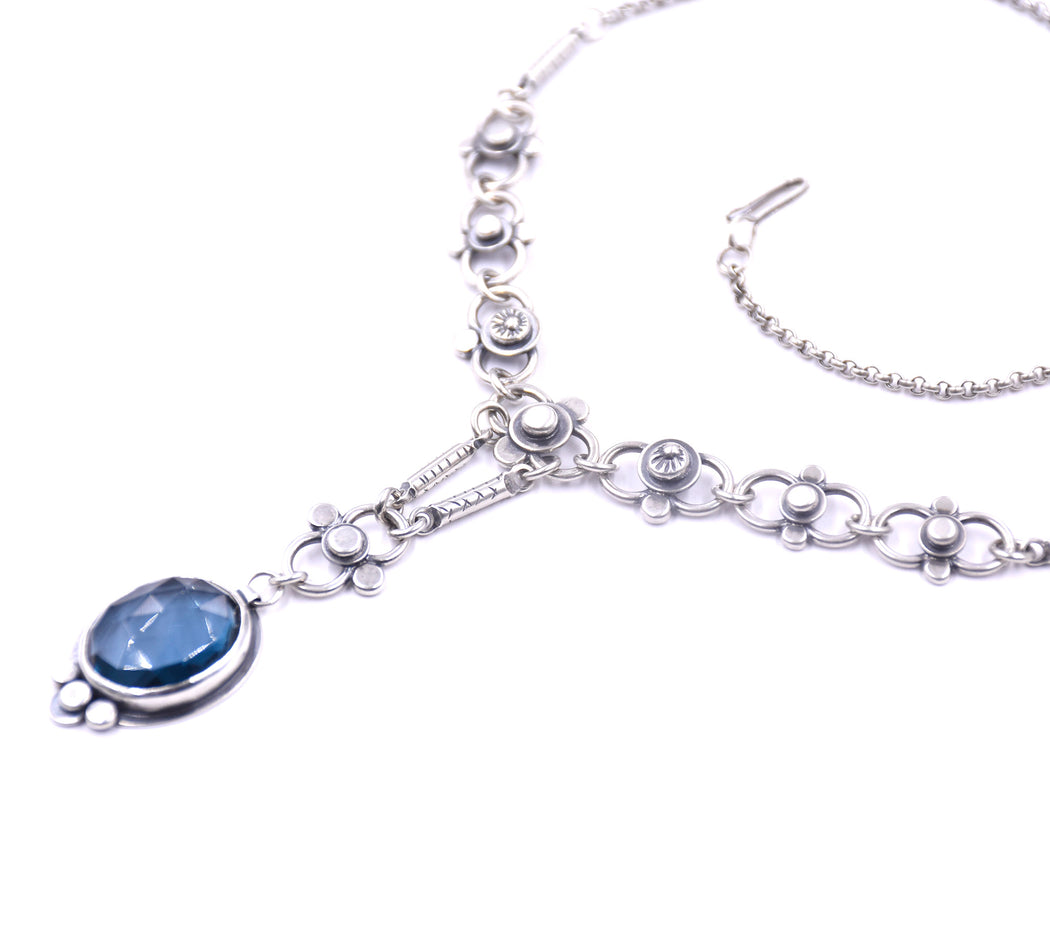 Autumn Lace Necklace- London Blue Topaz