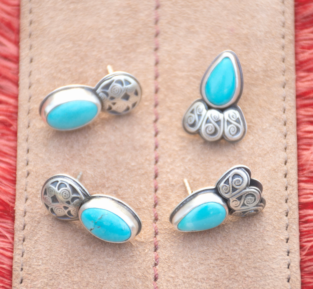 Honor Earrings - Kingman Turquoise Ovals