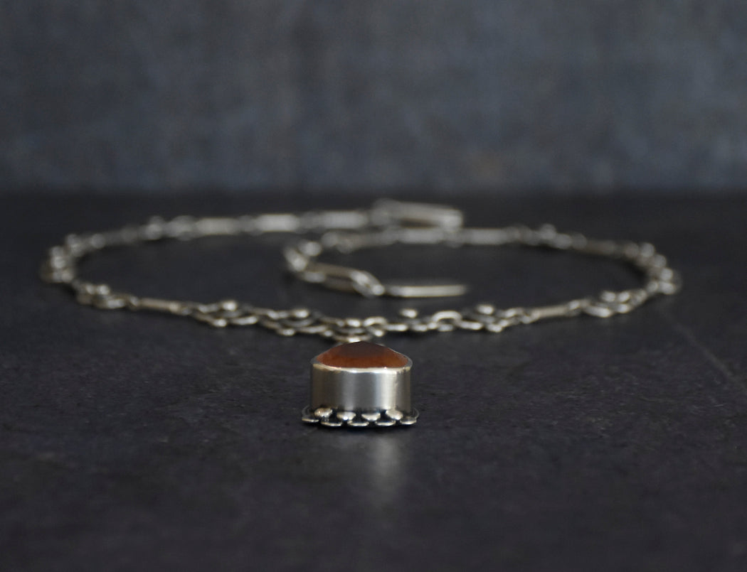 Autumn Lace Necklace- Pumpkin Rutilated Quartz
