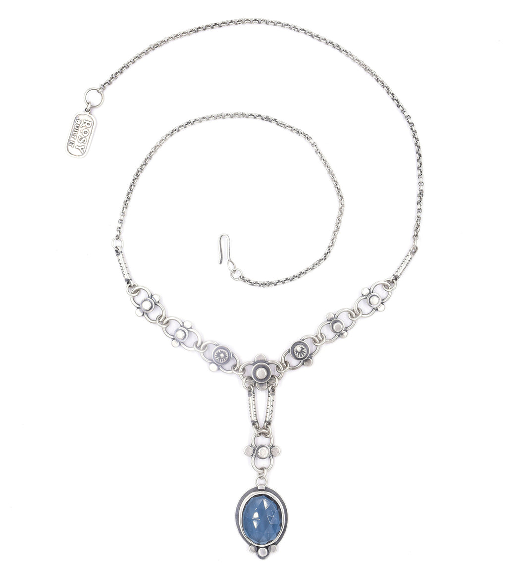Autumn Lace Necklace- London Blue Topaz