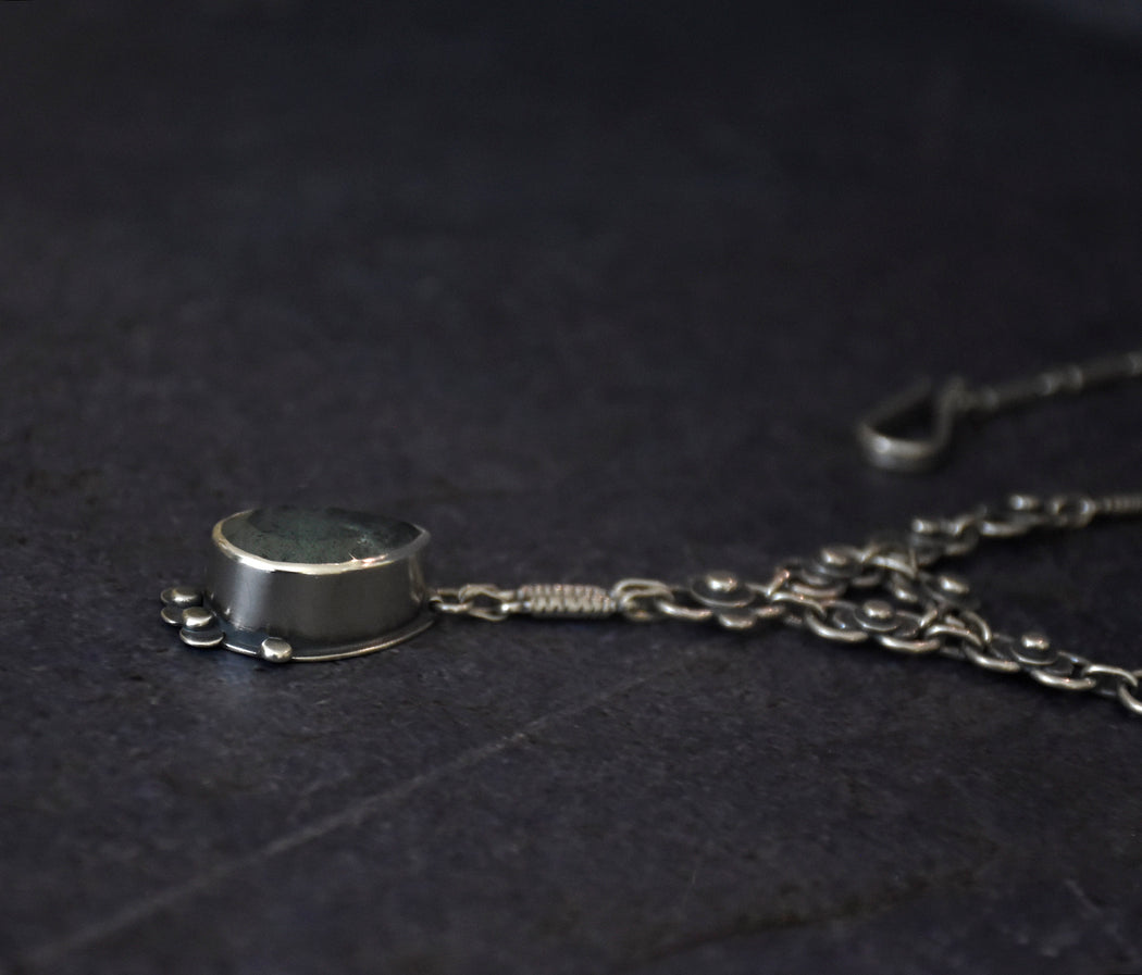 Autumn Lace Necklace- Petite Aquamarine