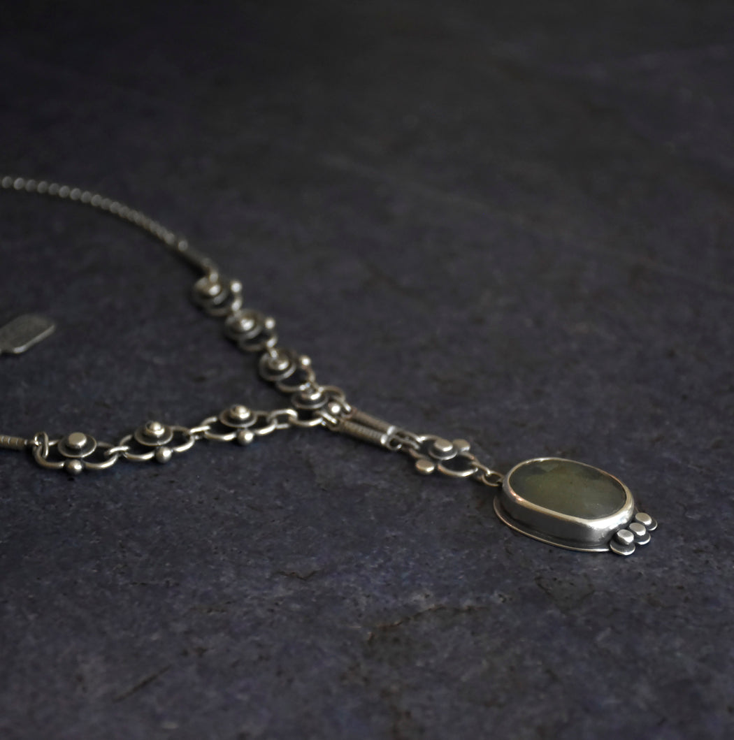 Autumn Lace Necklace- Sapphire
