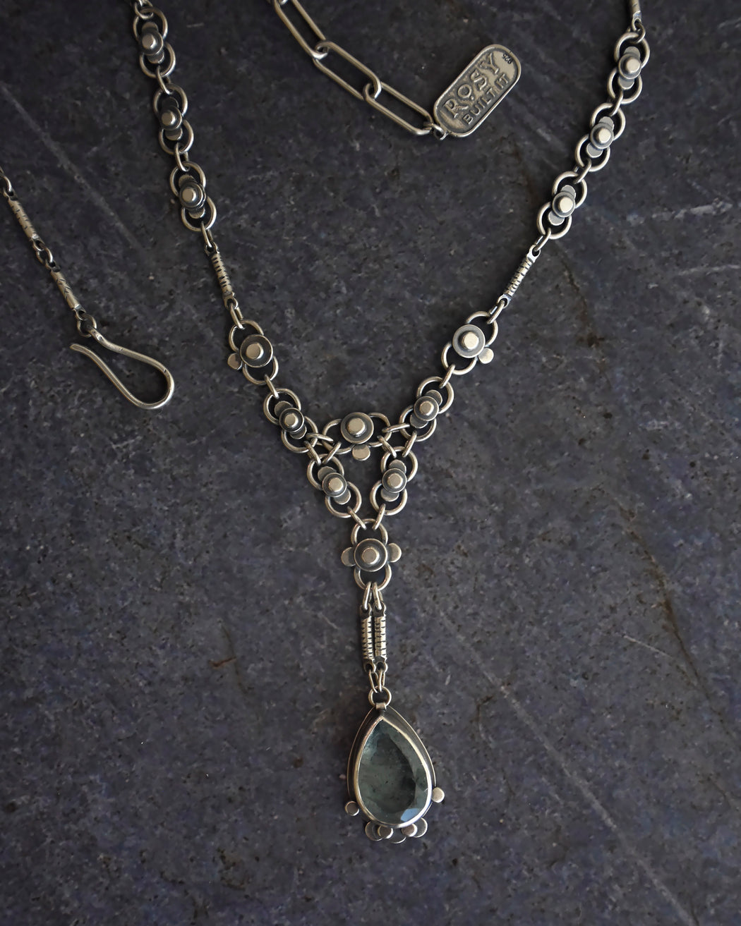 Autumn Lace Necklace- Petite Aquamarine