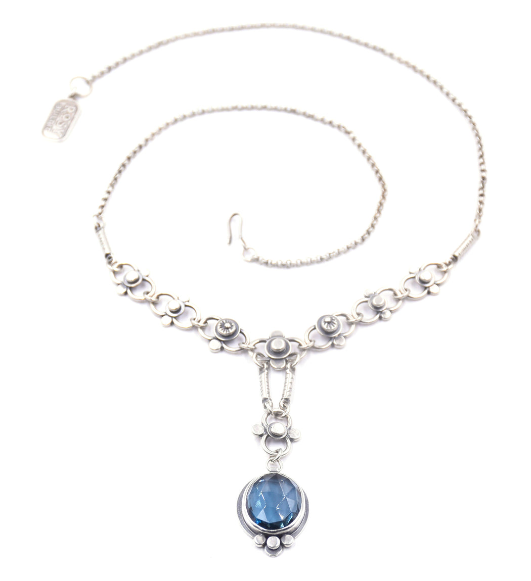 Autumn Lace Necklace- London Blue Topaz