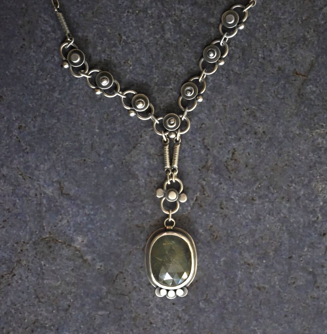 Autumn Lace Necklace- Sapphire