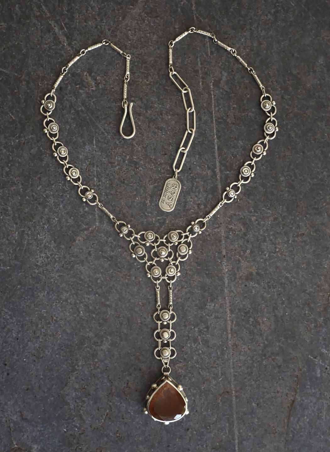 Autumn Lace Necklace- Rusty Rutilated Quartz