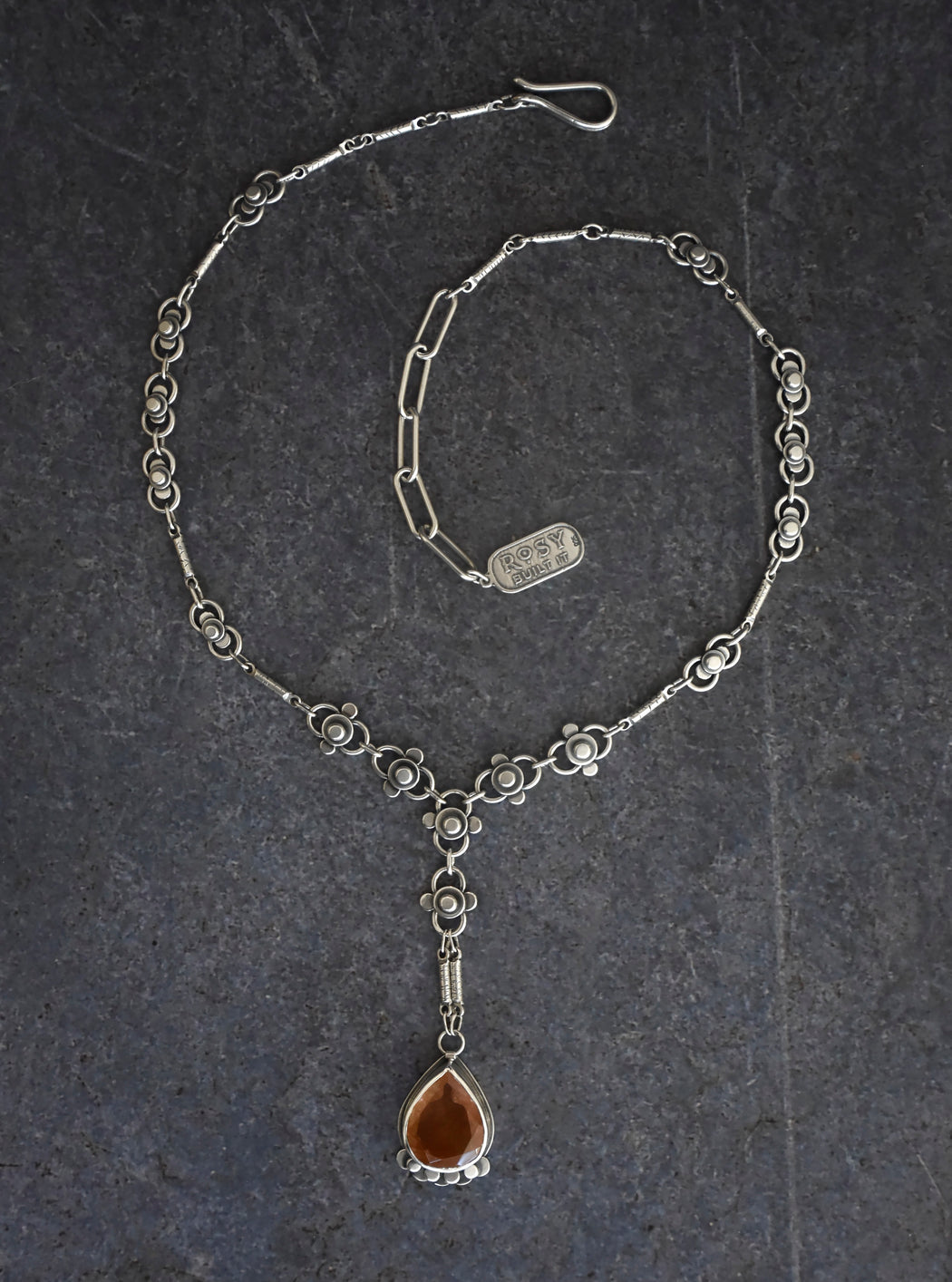 Autumn Lace Necklace- Pumpkin Rutilated Quartz