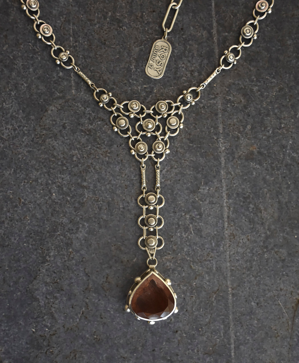 Autumn Lace Necklace- Rusty Rutilated Quartz