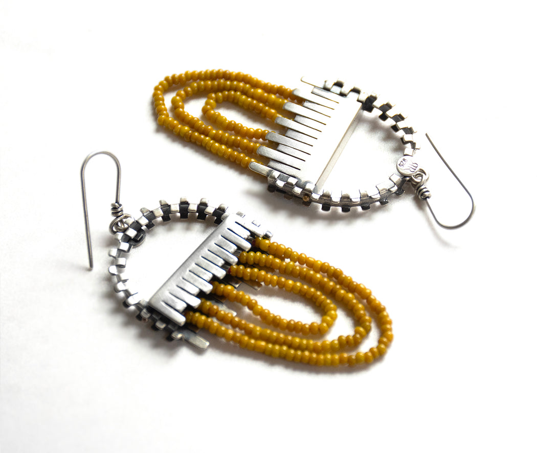 Folded and Fringed Earrings