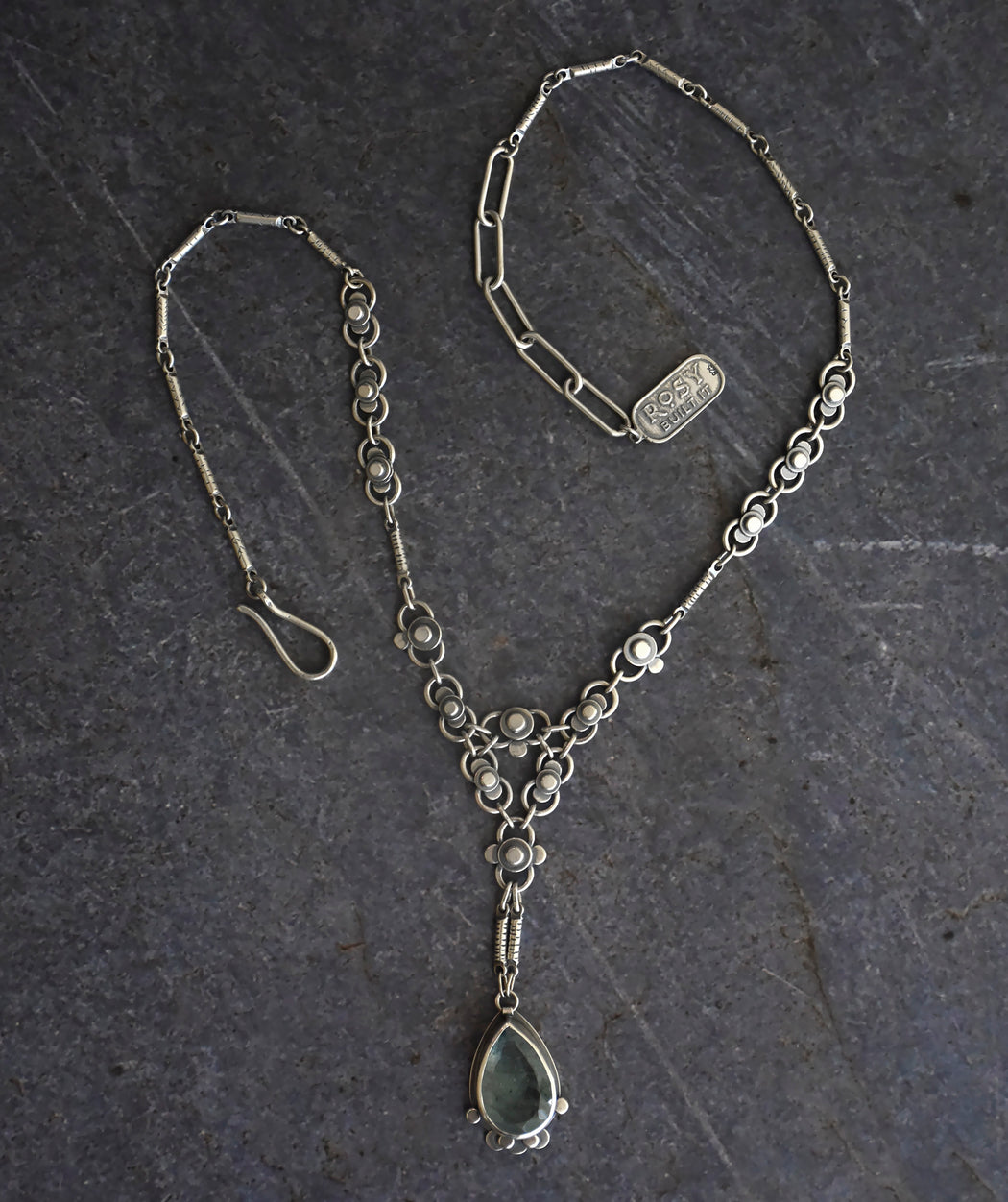 Autumn Lace Necklace- Petite Aquamarine