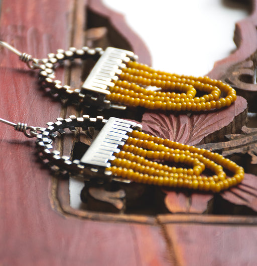 Folded and Fringed Earrings