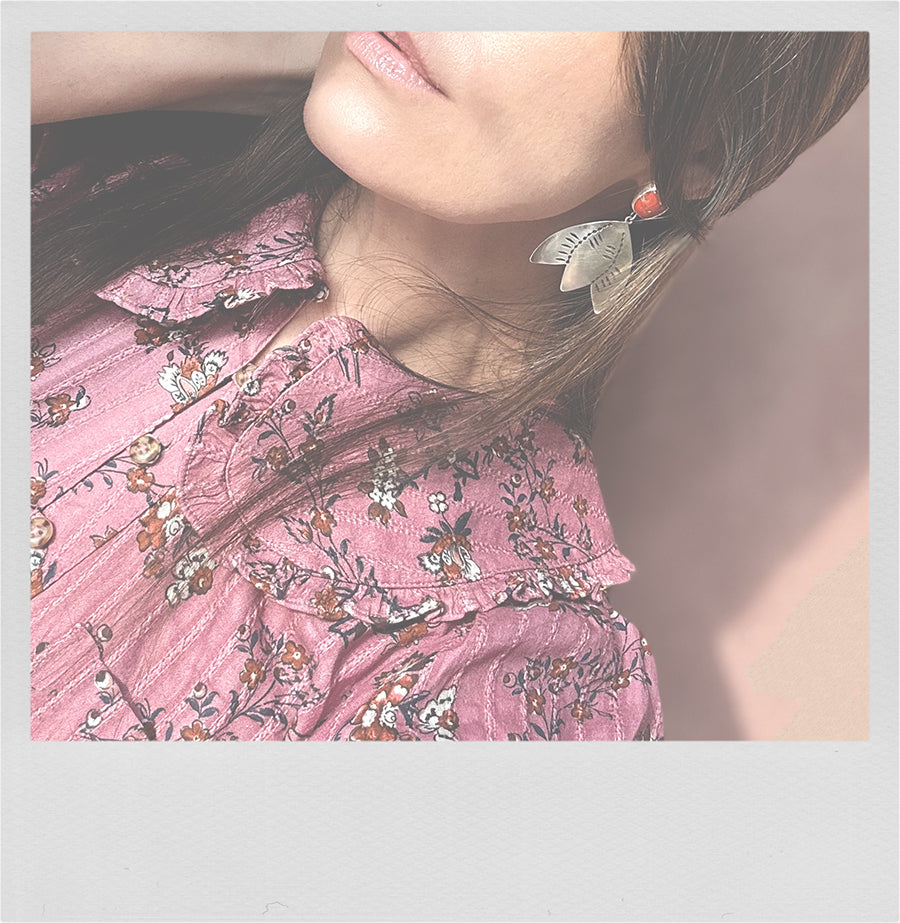 Winter Shedding Earrings- Vintage Coral