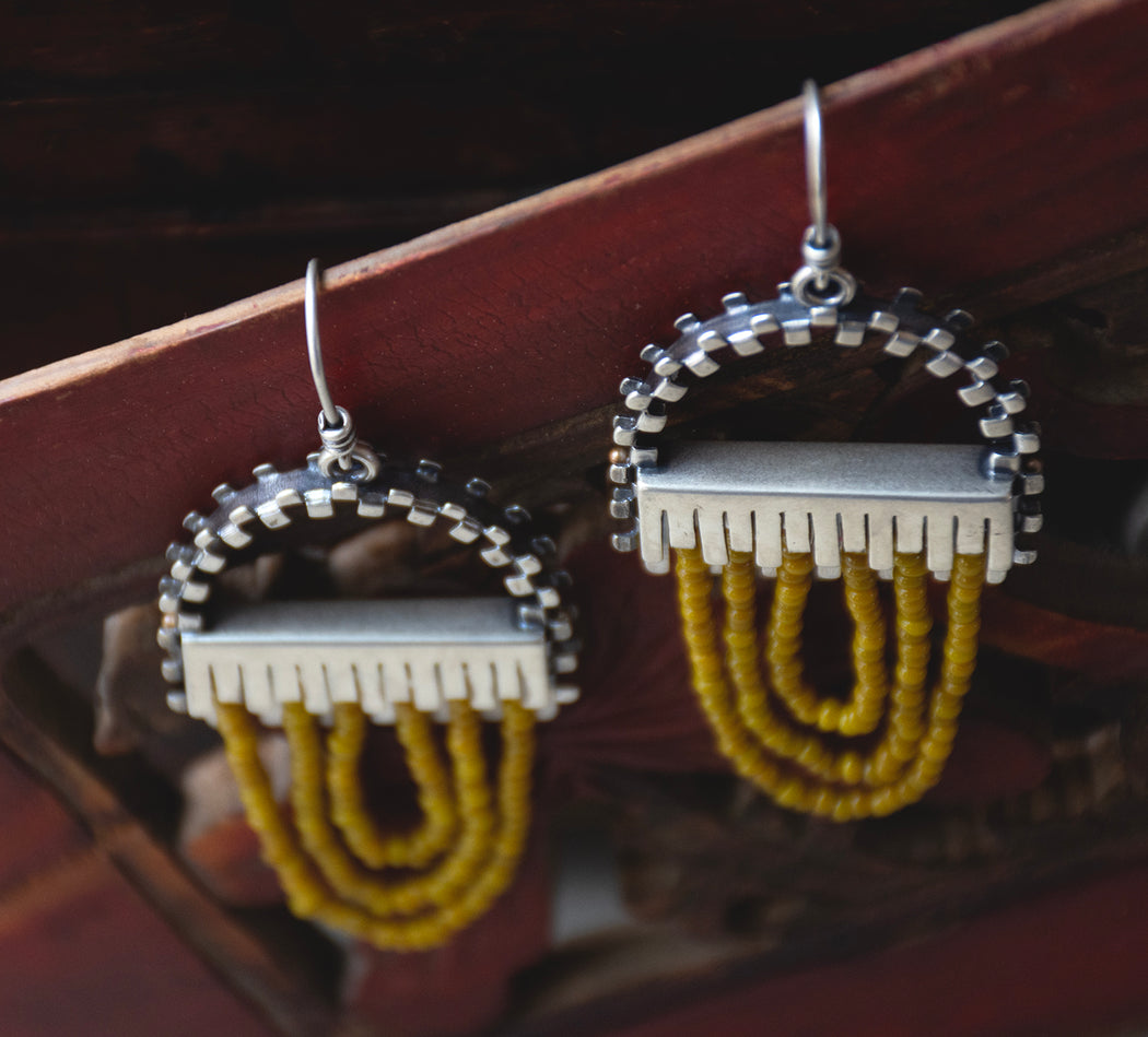 Folded and Fringed Earrings