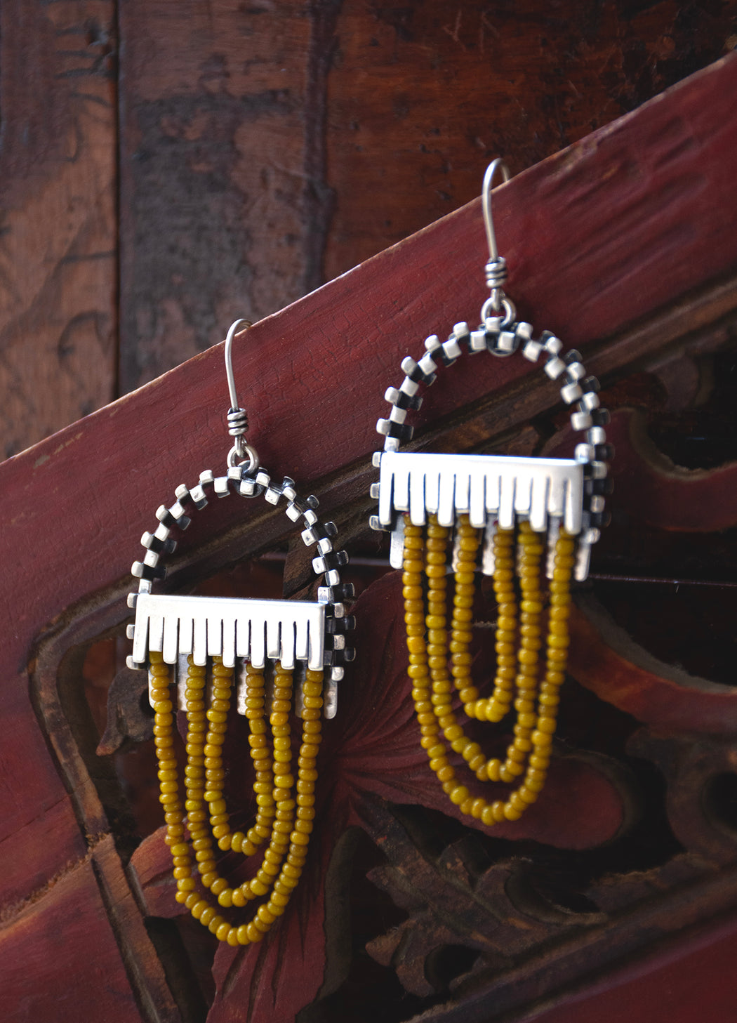 Folded and Fringed Earrings