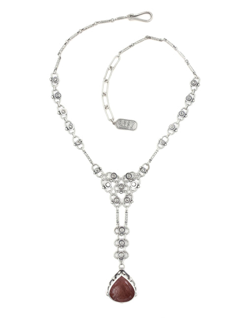 Autumn Lace Necklace- Rusty Rutilated Quartz