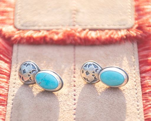 Honor Earrings - Kingman Turquoise Ovals