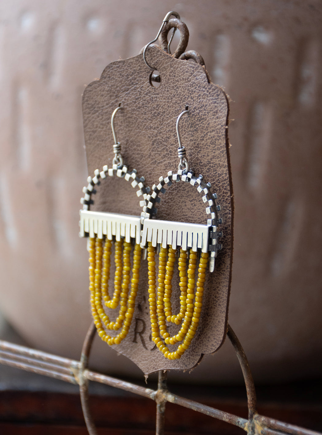 Folded and Fringed Earrings